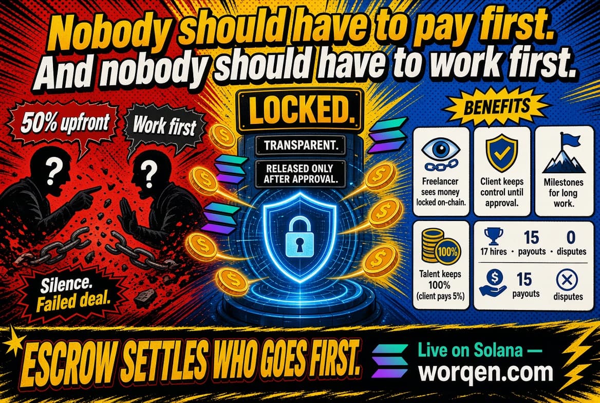 Nobody should have to pay first. And nobody should have to work first.