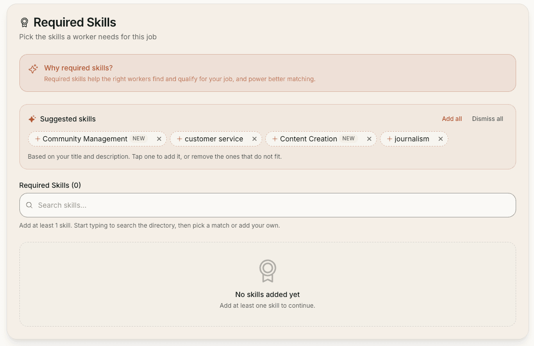 We removed the most tedious part of posting a job